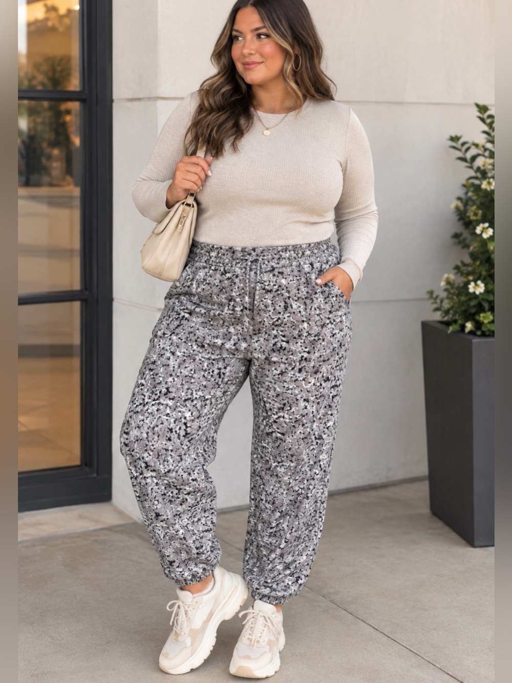 Athleta Salutation Textured Jogger Pants Meadow Decadent Chocolate Women’s 2X